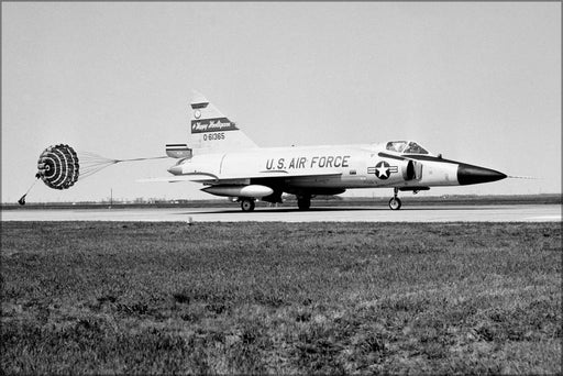 Poster, Many Sizes Available; F-102A Delta Dagger Drag Chute North Dakota Air National Guard