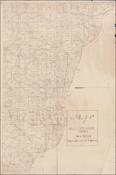 Poster, Many Sizes Available; Map Of Gallia & Meigs County Ohio Oil Field 1855