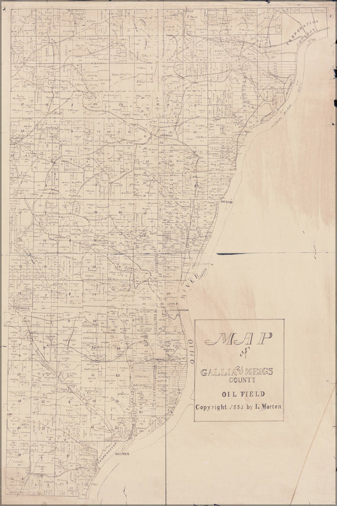 Poster, Many Sizes Available; Map Of Gallia & Meigs County Ohio Oil Field 1855