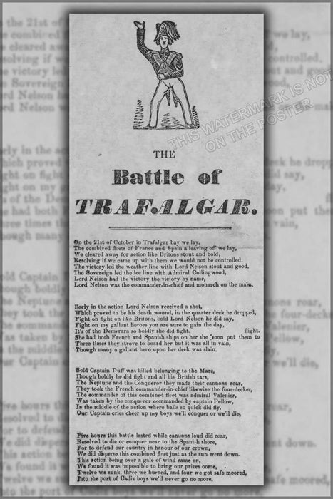 Poster, Many Sizes Available; Battle Of Trafalgar Broadside From The 1850S Recounts The Story