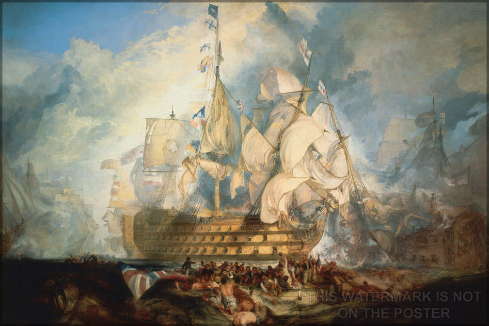 Poster, Many Sizes Available; Battle Of Trafalgar By J. M. W. Turner ( Hms Victory Lord Horatio Nelson