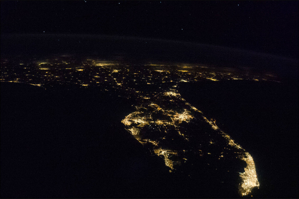 Poster, Many Sizes Available; Iss 36 Nocturnal Image Of Florida And Parts Of The Southeast United States