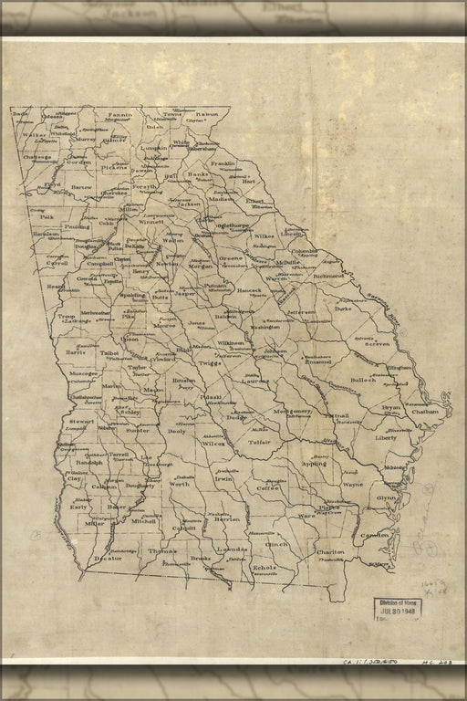 Poster, Many Sizes Available; Map Of Georgia 1893