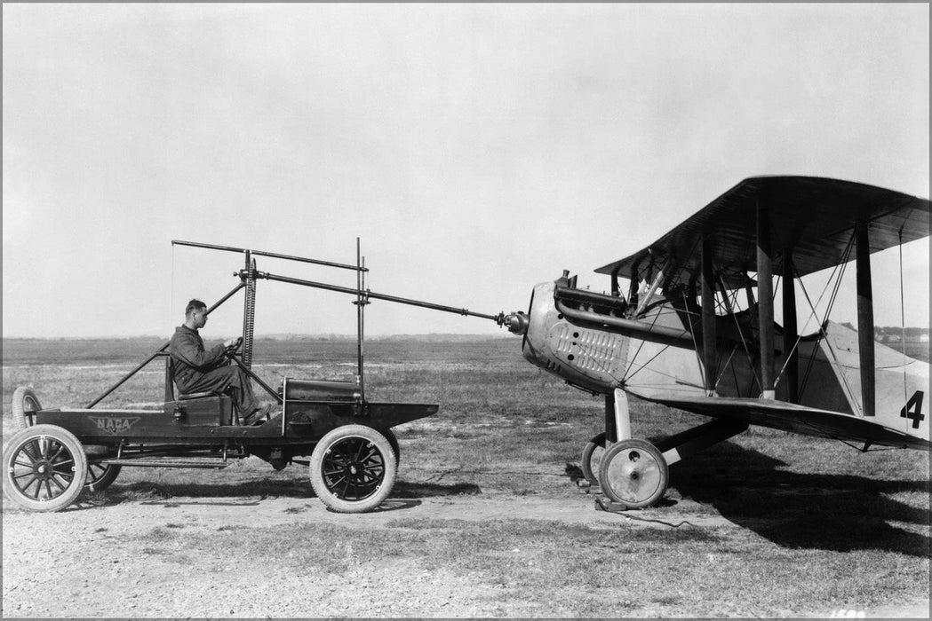 Poster, Many Sizes Available; Model T Ford Huck Starter, Shown Starting A Vought Ve-7 1926