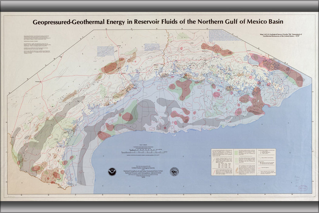 Poster, Many Sizes Available; Map Of Geothermal Energy N Gulf Of Mexico 1979