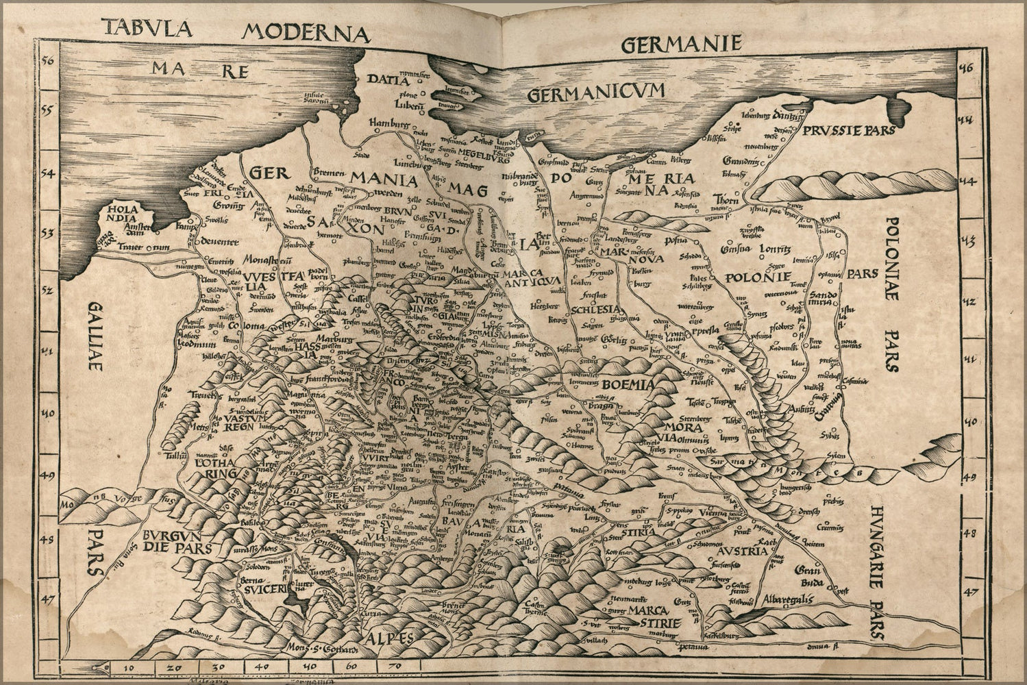 Poster, Many Sizes Available; Map Of Germany 1513