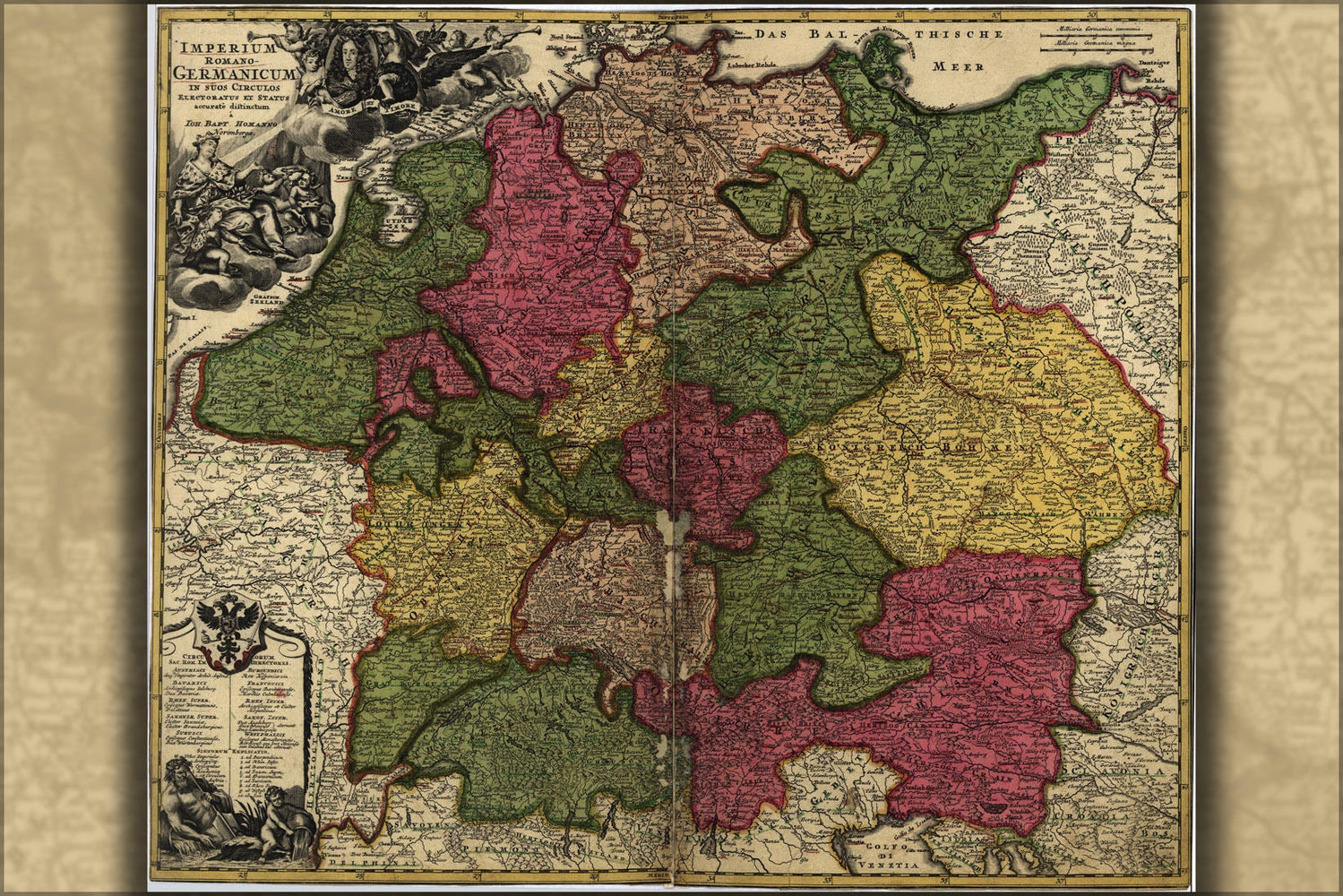 Poster, Many Sizes Available; Map Of Germany 1700