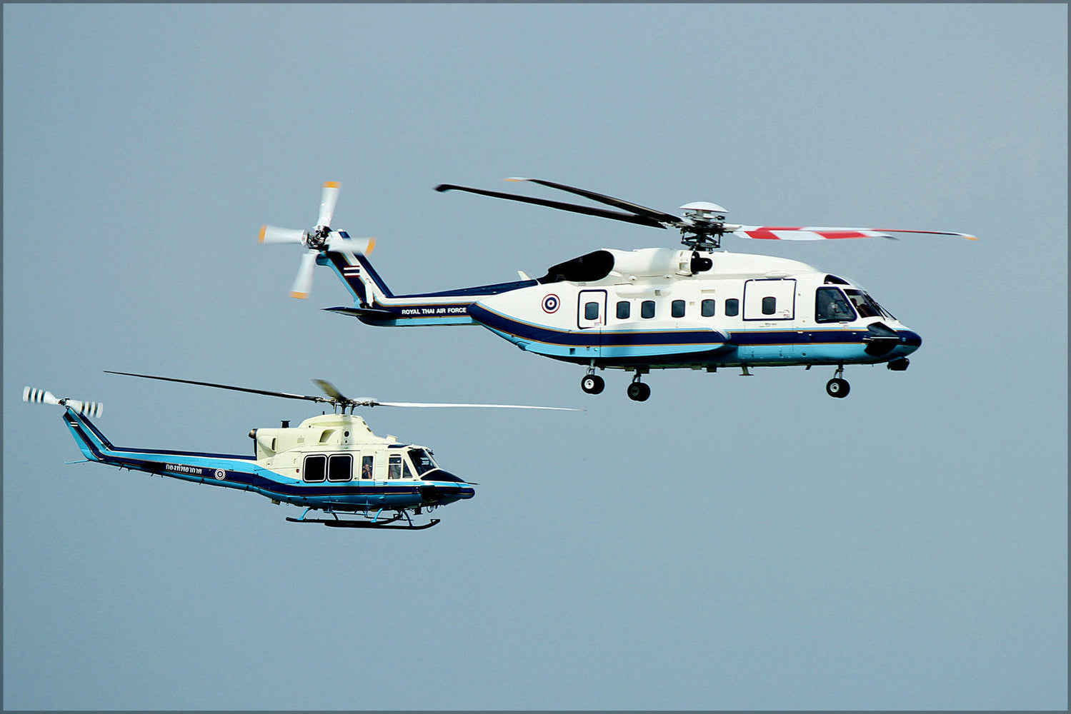 Poster, Many Sizes Available; Bell 412 And Sikorsky S92 Helicopter