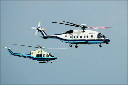 Poster, Many Sizes Available; Bell 412 And Sikorsky S92 Helicopter