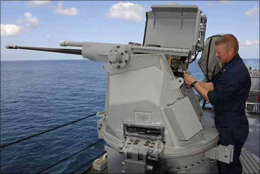 Poster, Many Sizes Available; 120103 N Vh839 019 Arabian Gulf Jan. 3, 2012 Chief Gunner&#39;S Mate Dion Eisman Performs A Maintenance Check On A