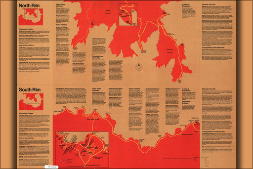 Poster, Many Sizes Available; Map Of Grand Canyon 1977 P1