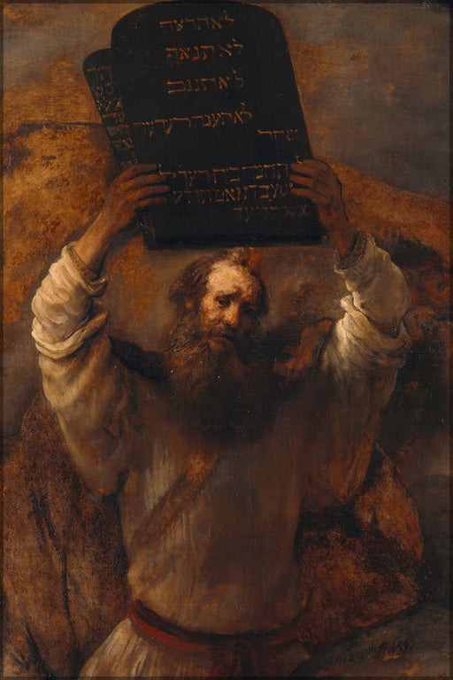 Poster, Many Sizes Available; Moses With The Ten Commandments By Rembrandt