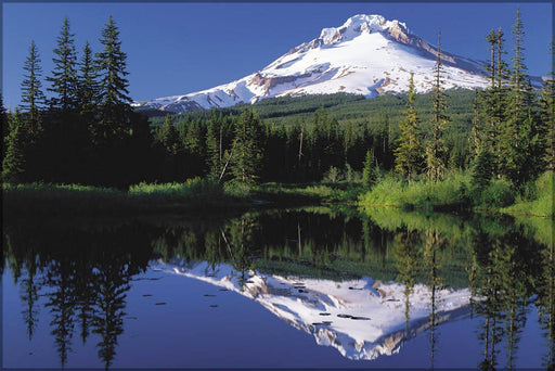 Poster, Many Sizes Available; Mount Hood Reflected In Mirror Lake, Oregon, Usa