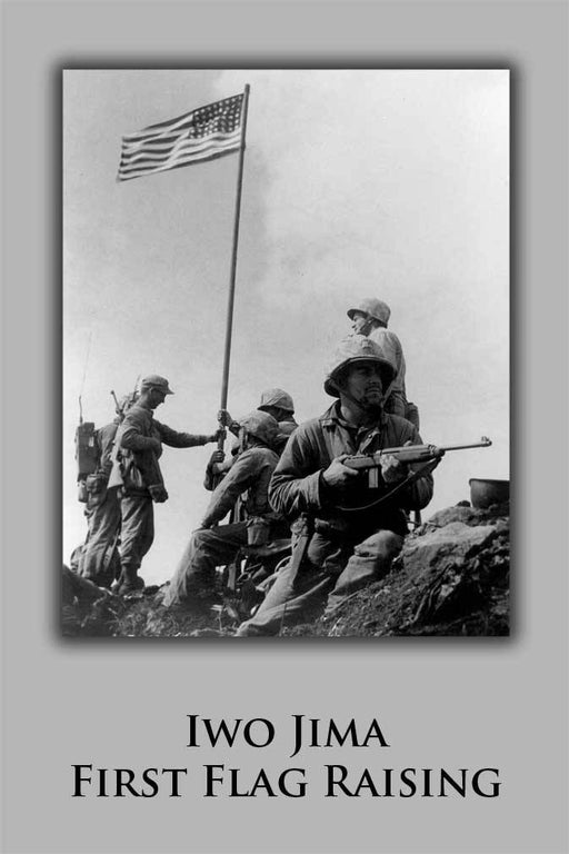 Poster, Many Sizes Available; Iwo Jima First Flag