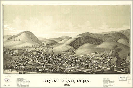 Poster, Many Sizes Available; Map Of Great Bend, Pennsylvania 1887