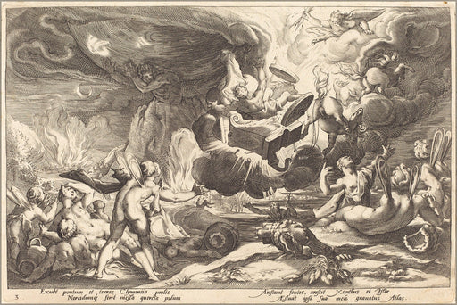 Poster, Many Sizes Available; 1600Ca. The Fall Of Phaeton Etching 17.5 X 25.2 Cm Washington Dc, Nga