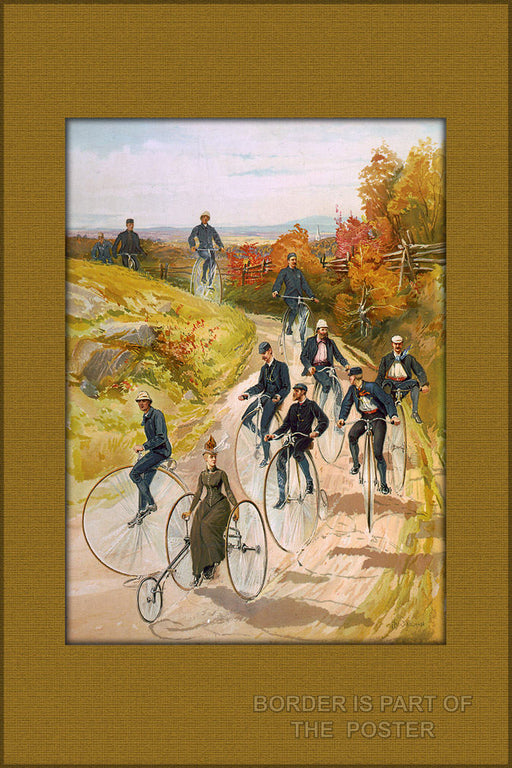 Poster, Many Sizes Available; Bicycling, A Ca. 1887 Color Print