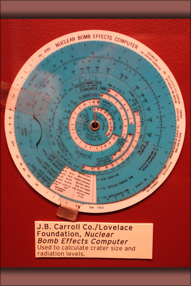 Poster, Many Sizes Available; J.B. Carroll Co. Lovelace Foundation, Nuclear Bomb Effects Computer Mit Slide Rule Collection Dsc03670