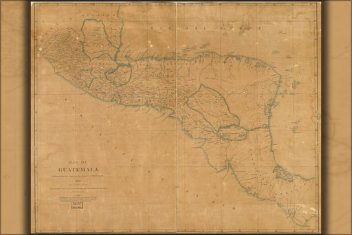 Poster, Many Sizes Available; Map Of Guatemala 1826