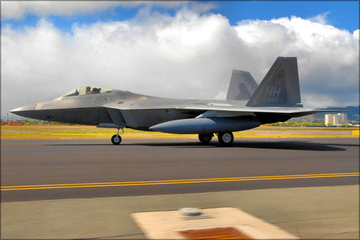 Poster, Many Sizes Available; F-22 Raptor Lands At Joint Base Pearl Harbor Hickam Hawaii