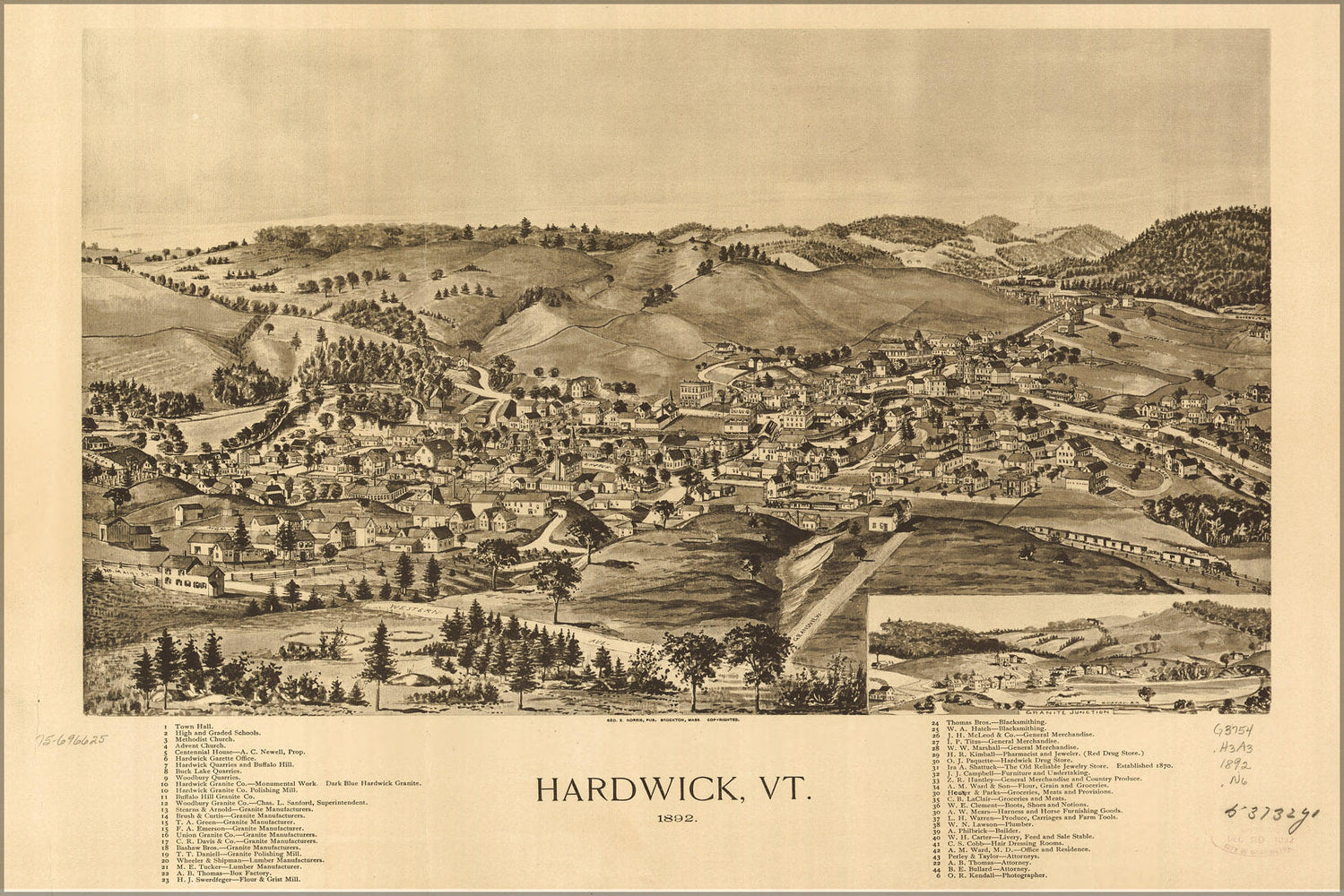 Poster, Many Sizes Available; Map Of Hardwick, Vermont 1892