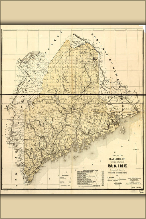 Poster, Many Sizes Available; Railroad Map Of The State Of Maine 1899