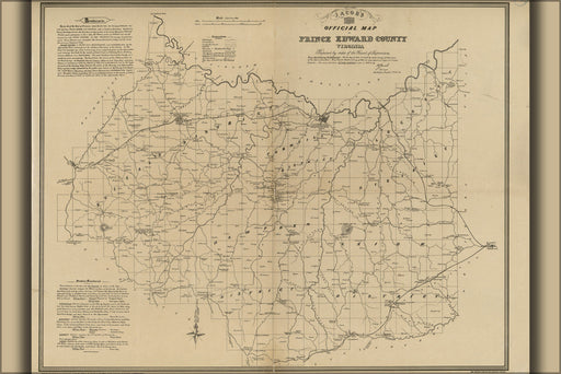 Poster, Many Sizes Available; Jacobs 1878 Map Of Prince Edward County, Virginia