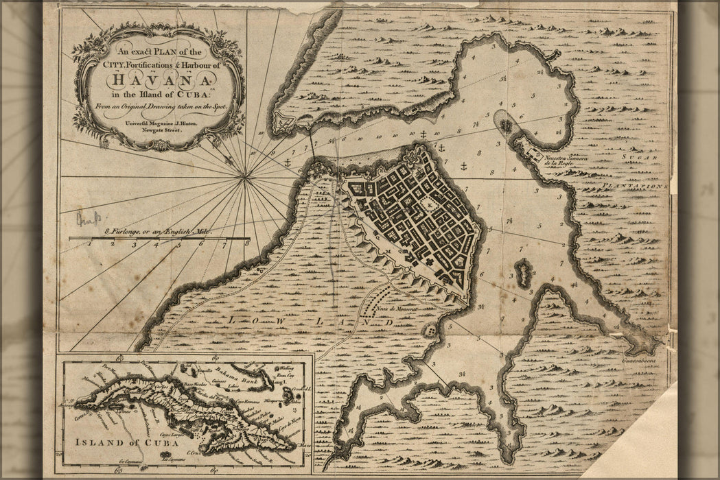 Poster, Many Sizes Available; Map Of Havana, Cuba 1762