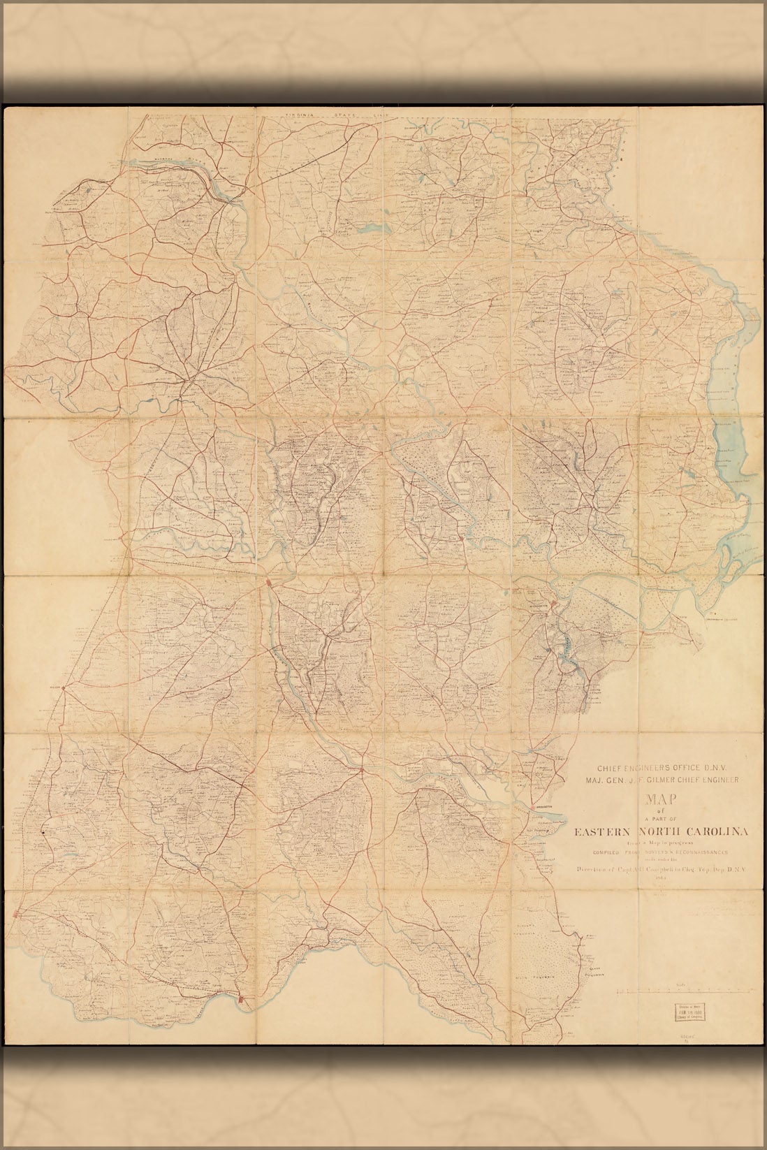 Poster, Many Sizes Available; Map Of A Part Of Eastern North Carolina ...