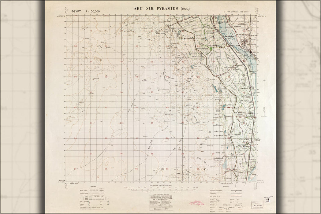 Poster, Many Sizes Available; Map Of Abu Sir Pyramids Egypt 1927