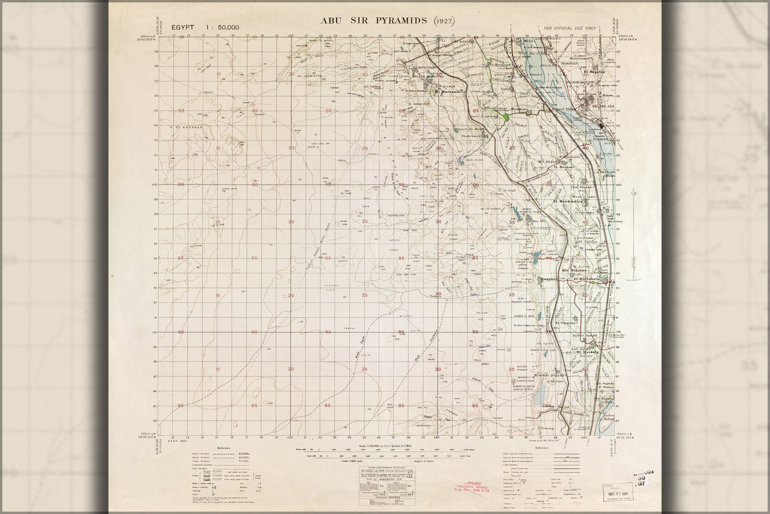 Poster, Many Sizes Available; Map Of Abu Sir Pyramids Egypt 1927