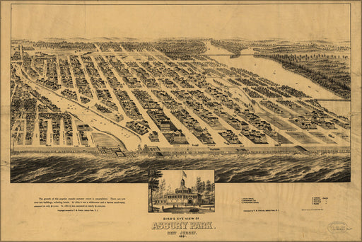 Poster, Many Sizes Available; Birdseye View Map Of Asbury Park, New Jersey, 1881