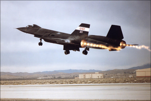 Poster, Many Sizes Available; Nasa A Lockheed Sr-71B Blackbird As It Leaves The Runway