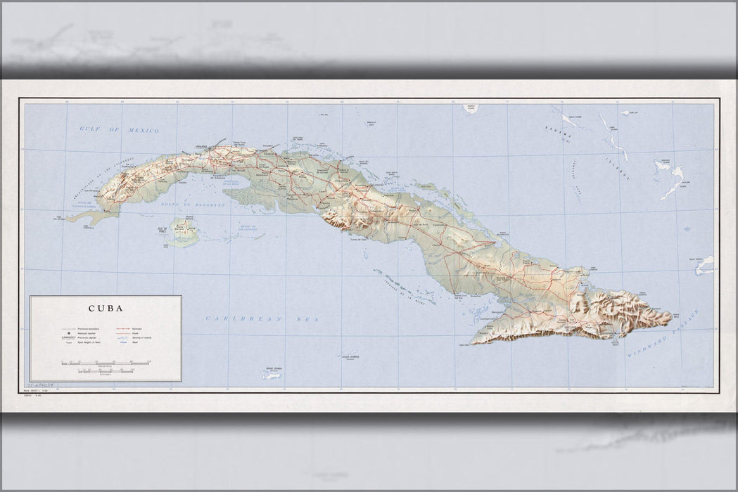 Poster, Many Sizes Available; Cia Map Of Cuba 1960