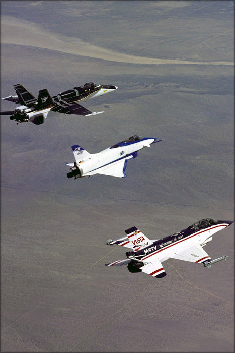 Poster, Many Sizes Available; Nasa F-18 Harv, X-31, F-16 Matv 1994