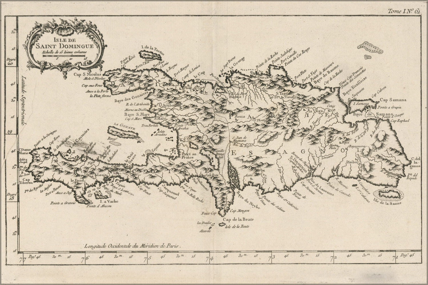 Poster, Many Sizes Available; Map Of Hispaniola Haiti Dominican Republic 1764