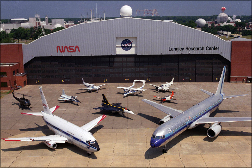 Poster, Many Sizes Available; Nasa Langley Research Center Aircraft, Hangar Building 1244 1994