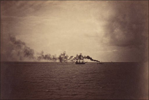 Poster, Many Sizes Available; Gustave Le Gray French Seascape With Sailing Ship And Tugboat