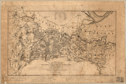 Poster, Many Sizes Available; Map Of Rappahannock River Virginia 1866