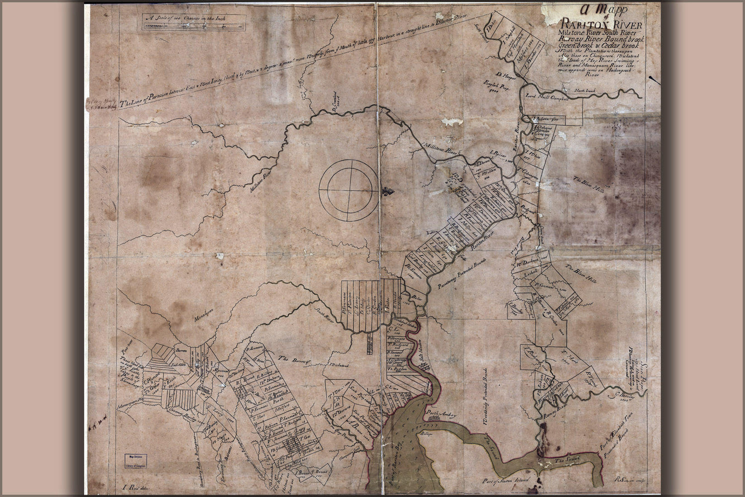 Poster, Many Sizes Available; Map Of Rariton Milstone & South Rivers 1685