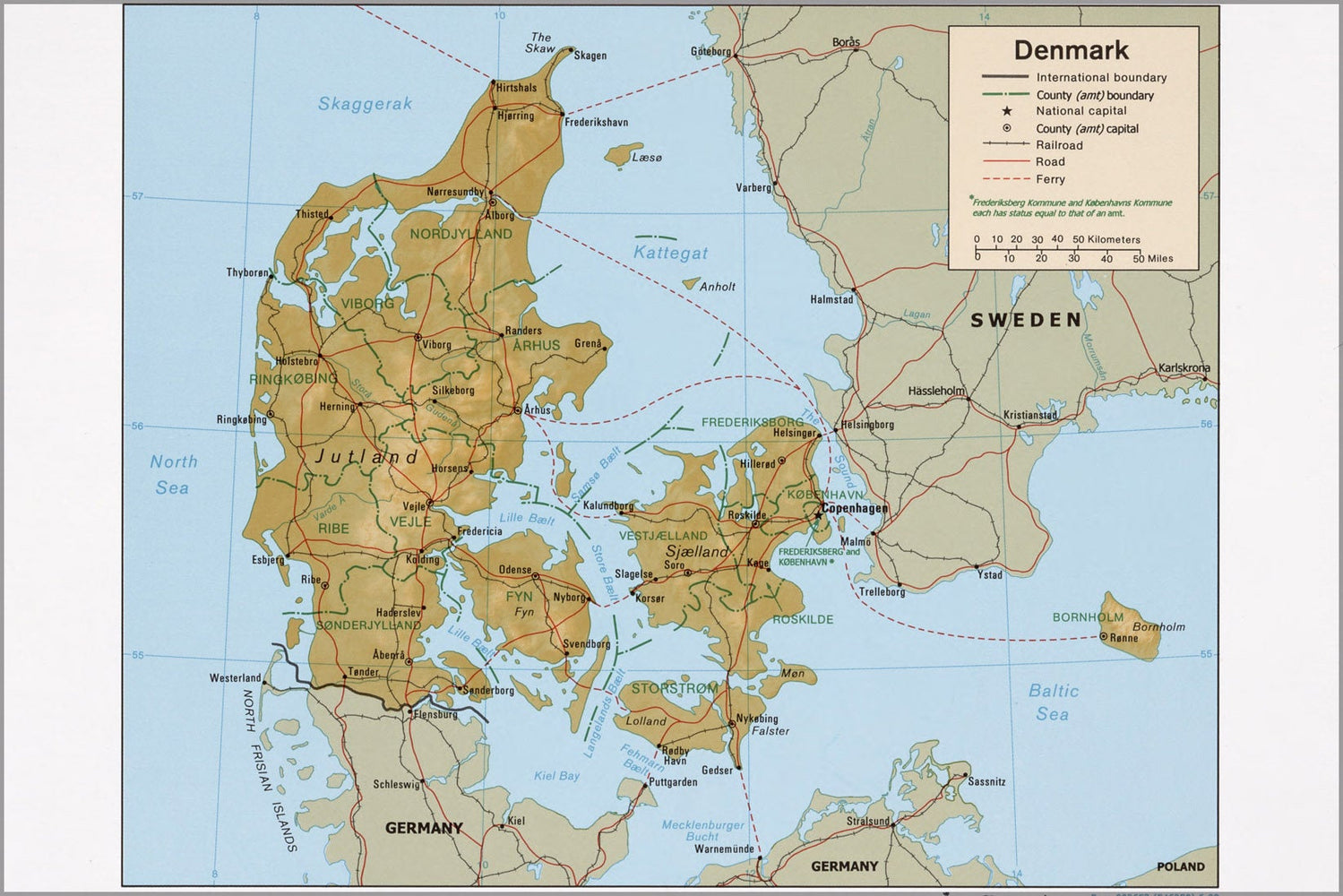 Poster, Many Sizes Available; Cia Map Of Denmark 1999 P2