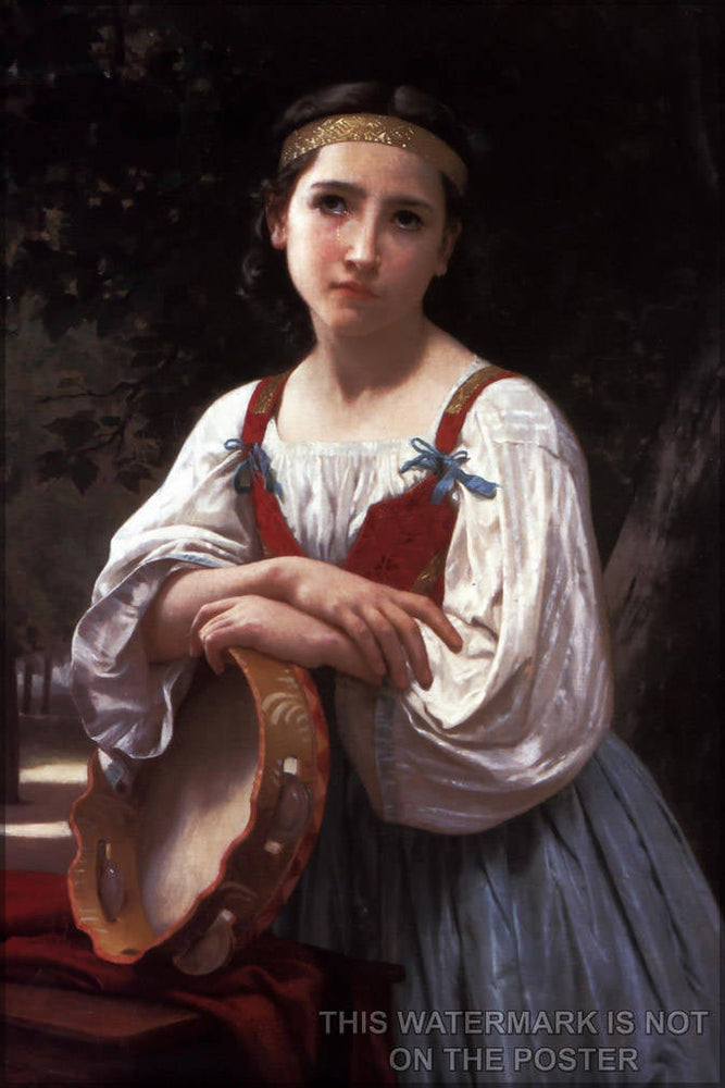 Poster, Many Sizes Available; Gypsy Girl With A Basque Drum William-Adolphe Bouguereau (1825-1905) - Gypsy Girl With A Basque Drum (1867)