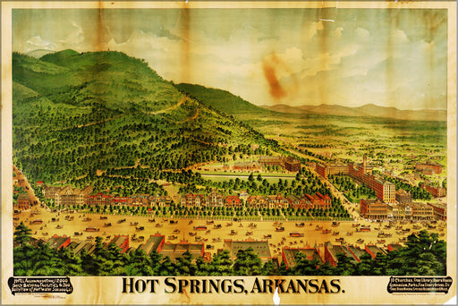 Poster, Many Sizes Available; Map Of Hot Springs, Arkansas 1890