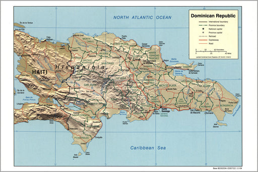 Poster, Many Sizes Available; Cia Map Of Dominican Republic 2004