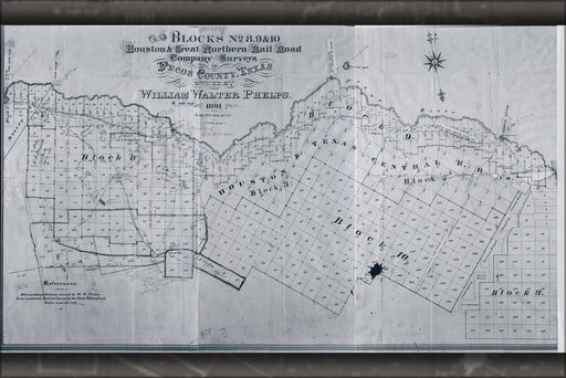 Poster, Many Sizes Available; Map Of Houston Northern Railroad Texas 1891 West