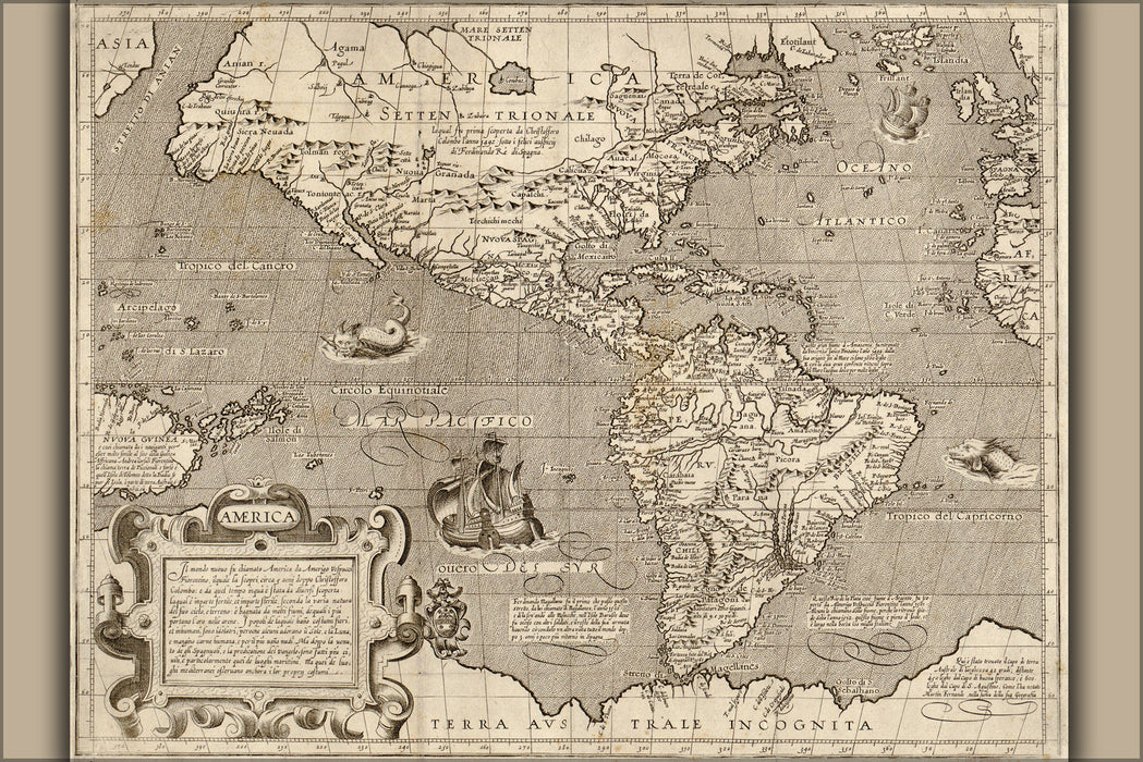 Poster, Many Sizes Available; Map Of America Pre United States 1600