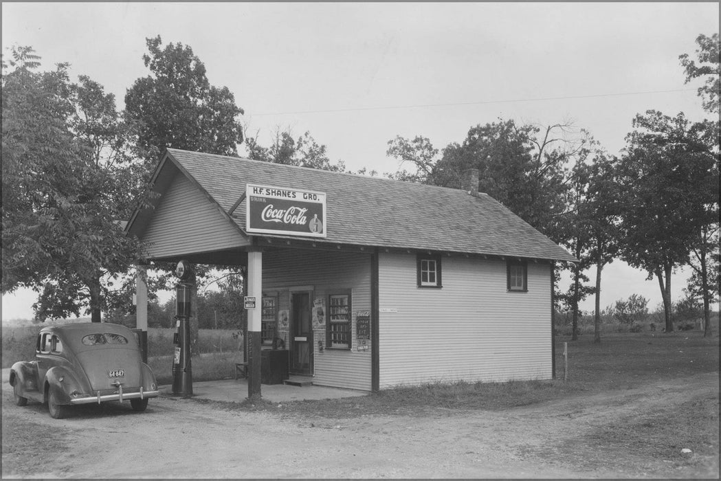 Poster, Many Sizes Available; H.F. Shane&#39;S Grocery Store And Filling Station. Newton County. Nara 283770