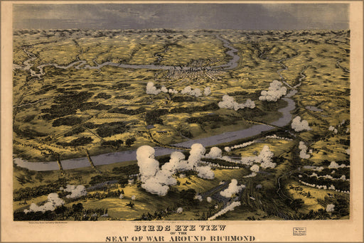 Poster, Many Sizes Available; Map Of Richmond Virginia Battle Chickahominy 1862