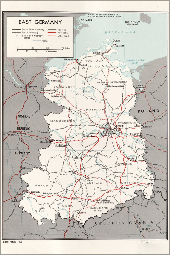 Poster, Many Sizes Available; Cia Map Of East Germany 1969 P2