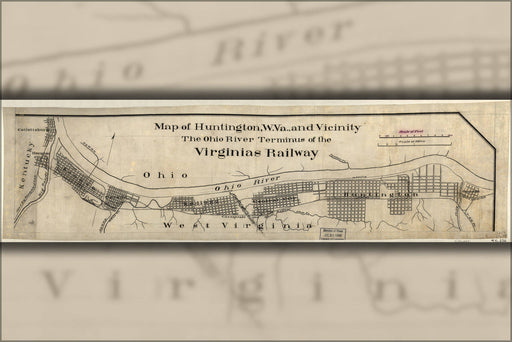 Poster, Many Sizes Available; Map Of Huntington, West Virginia 1880